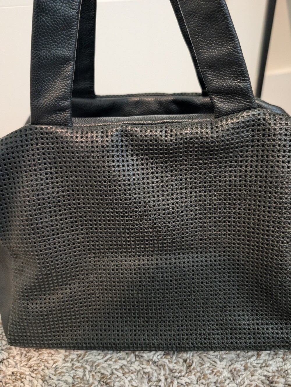 Authentic Chanel Black Perforated Leather CC Handle Bag - Picture 8 of 16